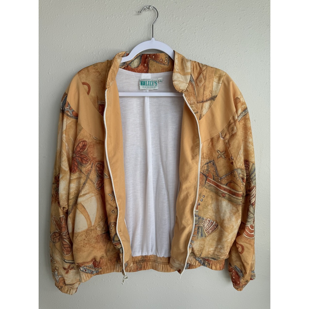 Lily's of Beverly Hills Vintage 90s Abstract Track Jacket Womens Large Retro Art - Picture 3 of 12